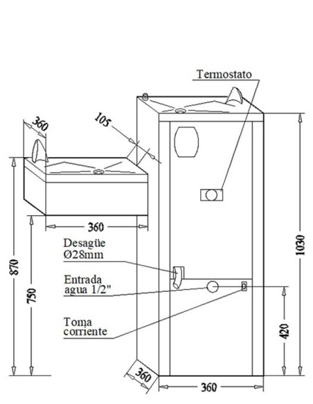 Fuente de agua M-6APUMV de Canaletas