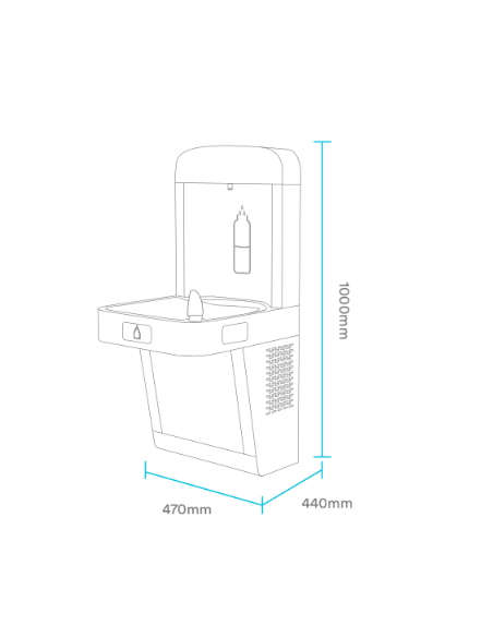 Fuente de pared sin contacto Foix de acero inox.