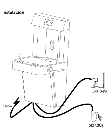 Fuente de pared sin contacto Foix de acero inox.